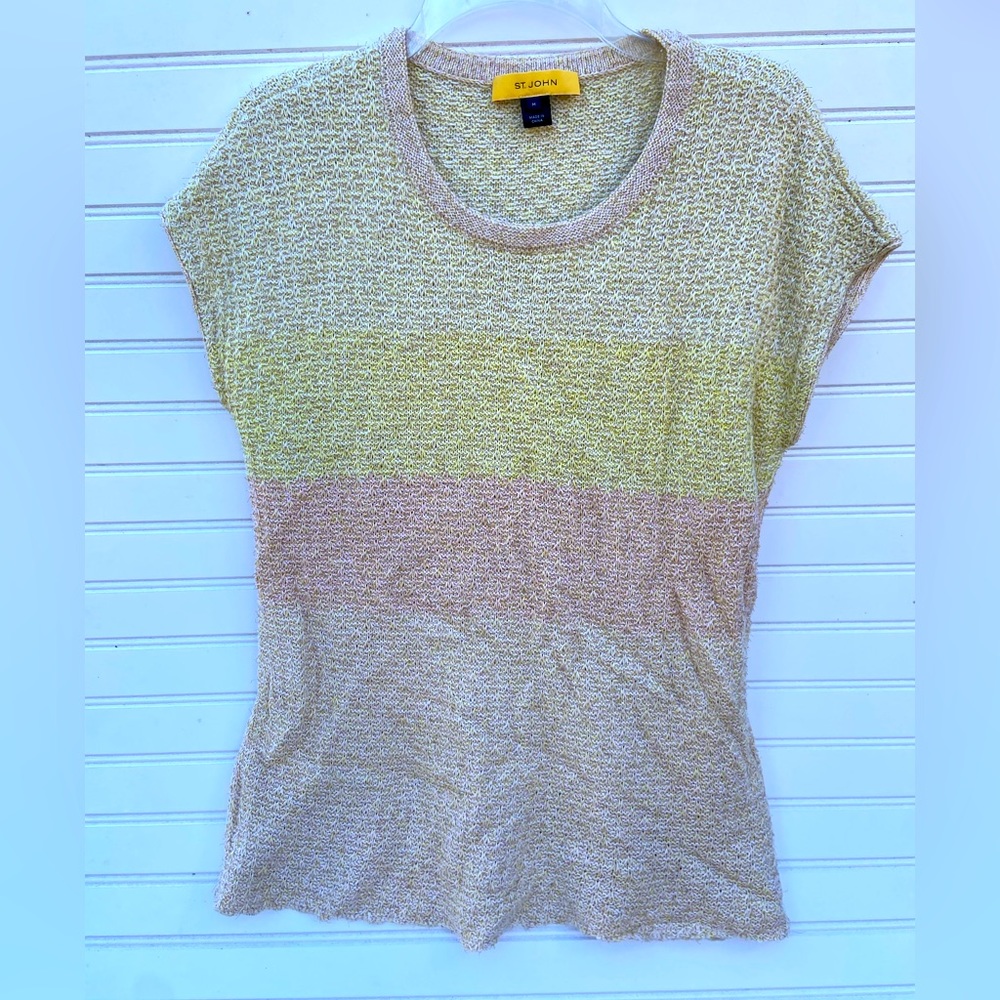 St John Striped Pastel Knit Top